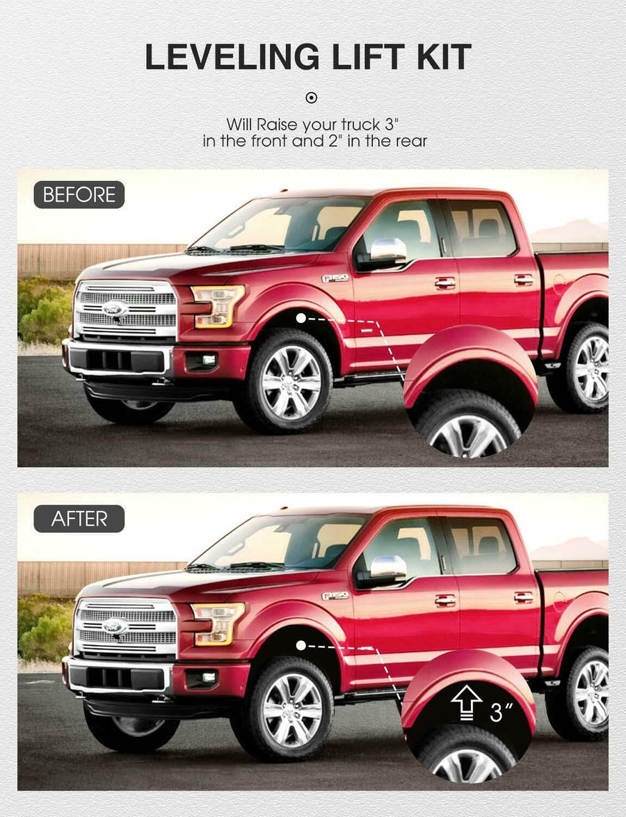 3 Inch Front 2 Inch Rear Leveling lift kit for 2004-2014 Ford F150 2WD 4WD U.S. Part One