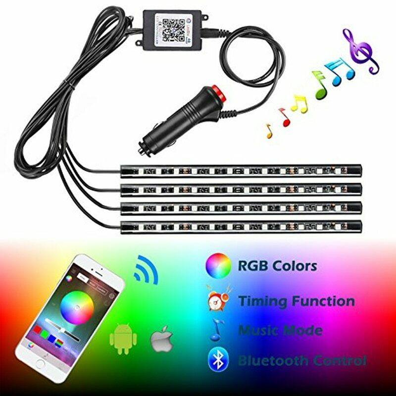 Atmosphere Light RGB 48 LED Car Accessories Interior for Ford F150 F250 Strip APP Bluetooth Control U.S. Part One