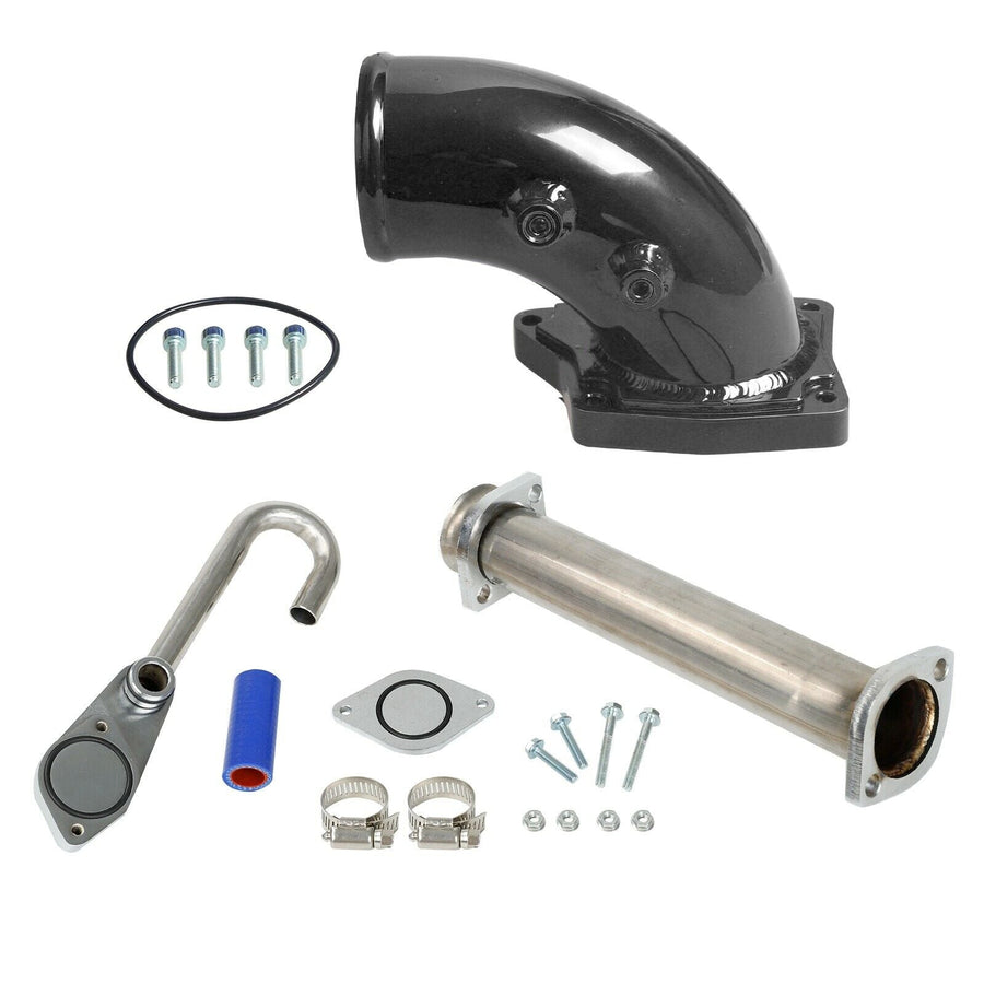 6.0L Powerstroke Diesel EGR Bypass Delete Kit&Intake Elbow Black Power stroke Diesel For 03-07 Ford F250 F350 F450 F550 U.S. Part One