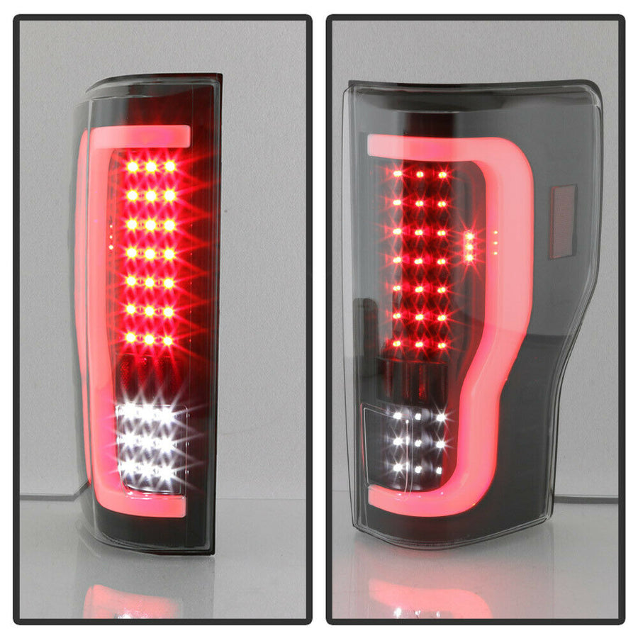 Black 2017-2019 Ford F250 F350 SuperDuty LED Light Tube Tail LIghts Backup Lamps U.S. Part One