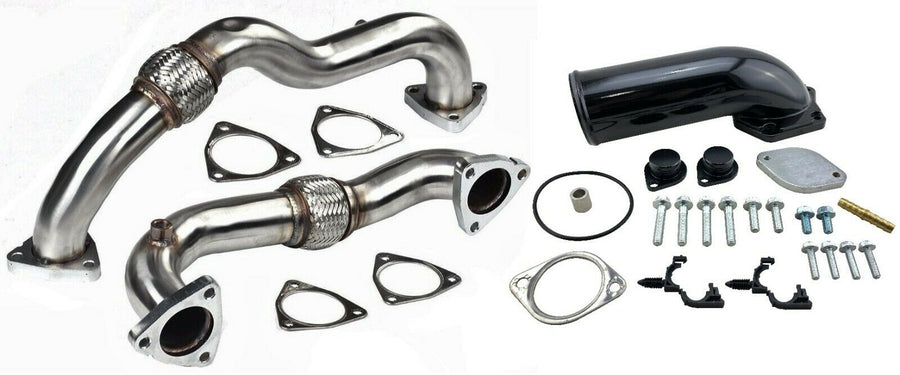 6.4 Powerstork EGR Delete Plates Bypass Exhaust Up Pipes for 2008 2009 2010 Ford 6.4L Diesel V8 U.S. Part One