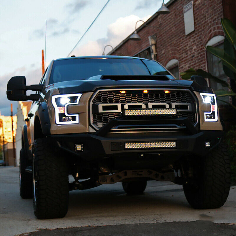 Smoke Tinted LED Front Grille Running Lights 3PC Fit 2010 - 2014 Ford F150 U.S. Part One