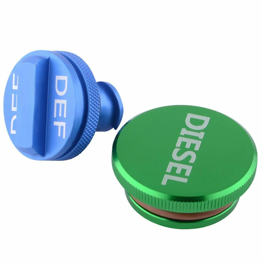 Green Diesel Fuel Tank Cap & Blue DEF Cap for Dodge Ram 2500 3500 4500 5500 Cummins 2013-2019 U.S. Part One