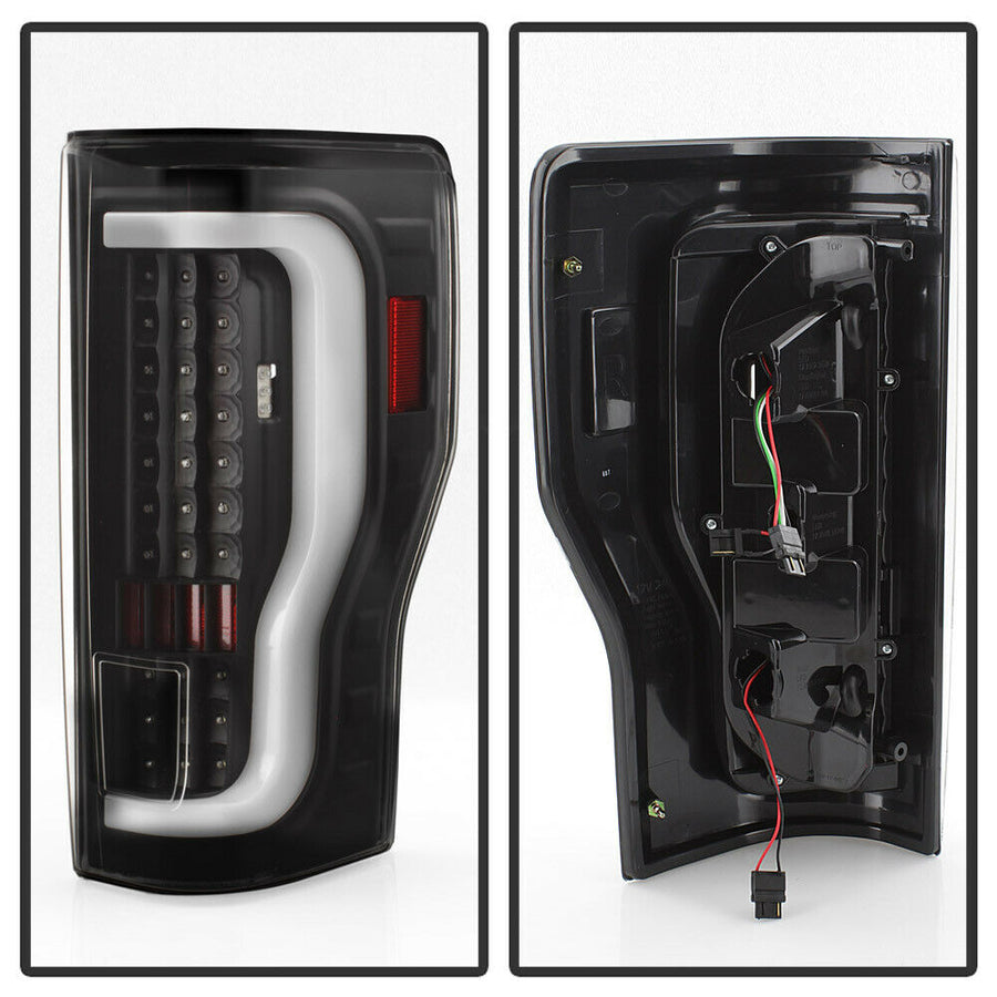 Black 2017-2019 Ford F250 F350 SuperDuty LED Light Tube Tail LIghts Backup Lamps U.S. Part One