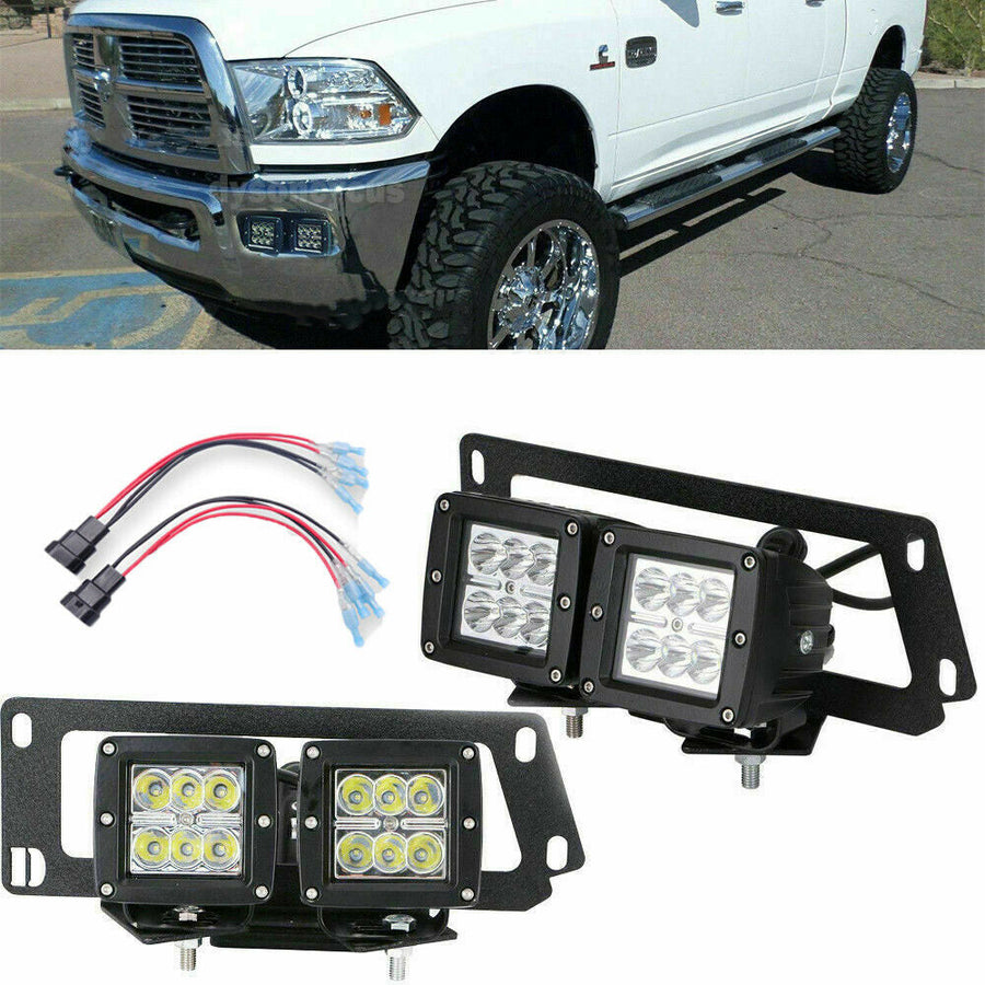 32" LED Bar Dual Fog Light Pod Mount Upgrade Kits Fit Dodge Ram 2500/3500 Bumper U.S. Part One