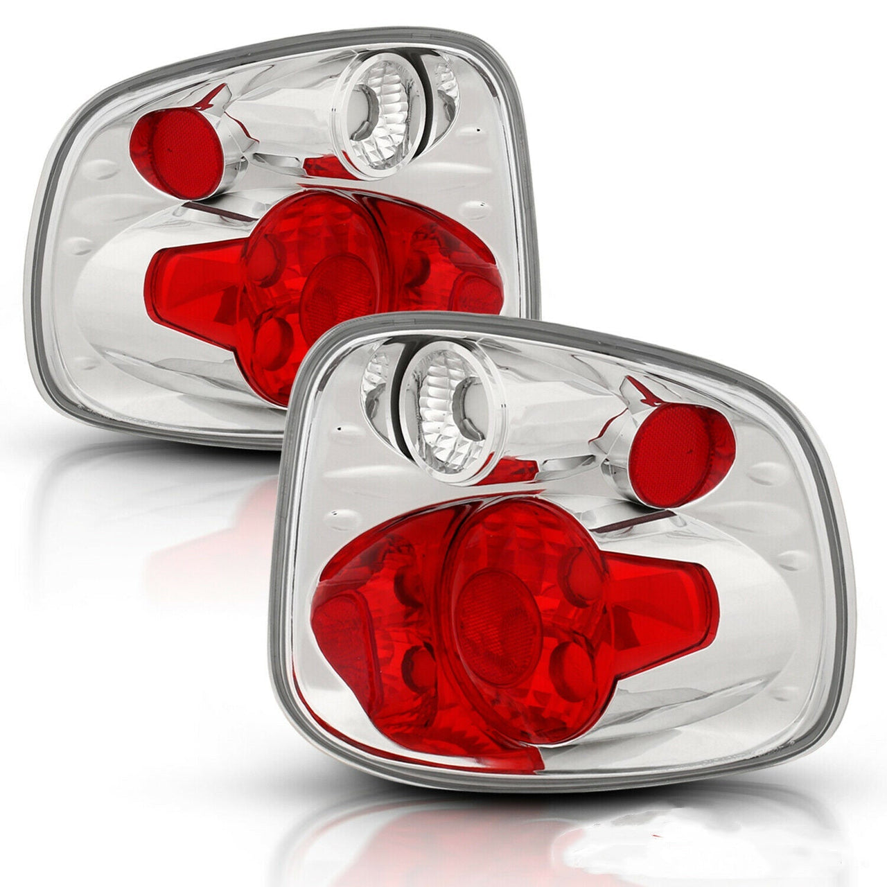 RazorMotor Smoke Lens Tail Lights For 2001-2003 Ford F-150 FlareSide – Pair, Chrome Housing