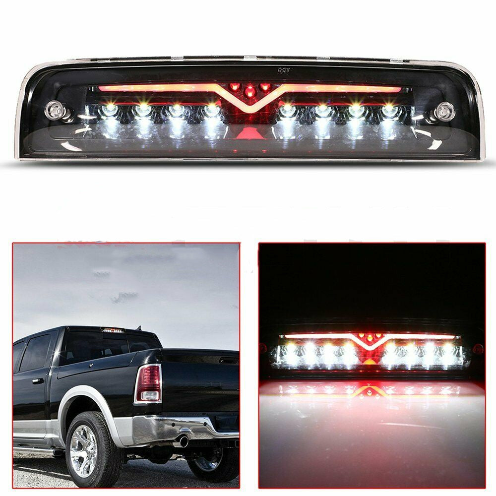 3RD Brake Light Tail Lamp Clear Lens Black for 10-17 Dodge Ram 1500 2500 3500