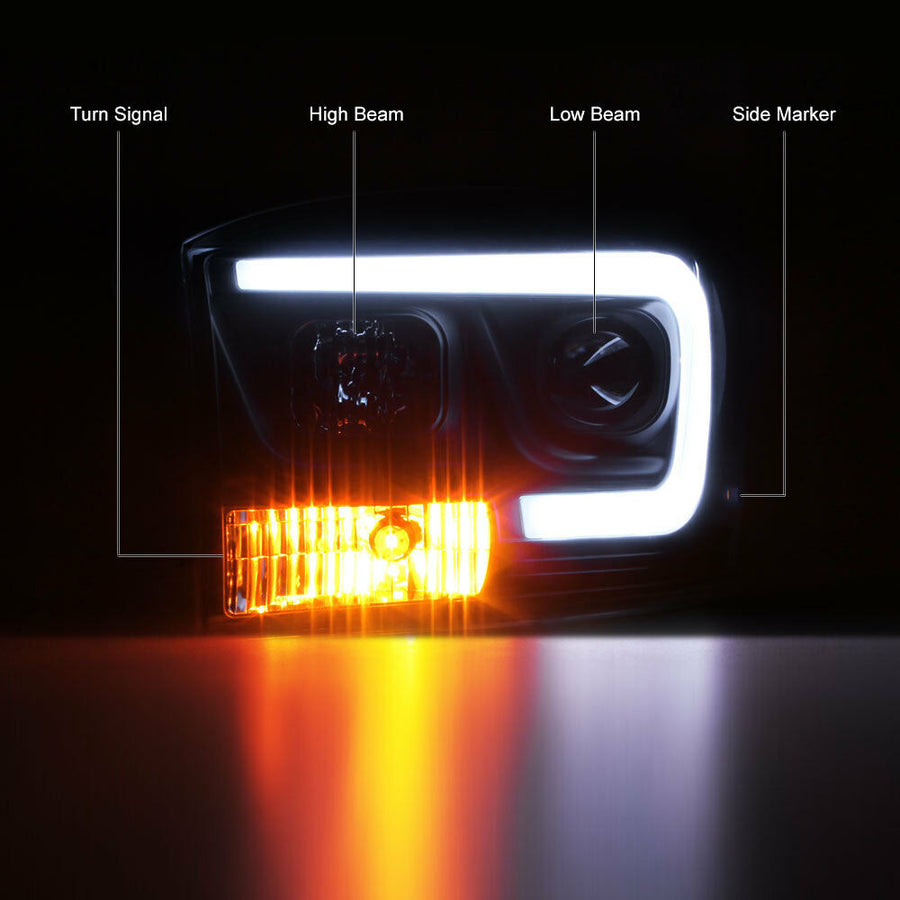 Black LED DRL Tube Projector Headlight Lamp for Dodge Ram 1500 2006 2007 2008 Ram 2500 3500 2006 2007 2008 2009 U.S. Part One