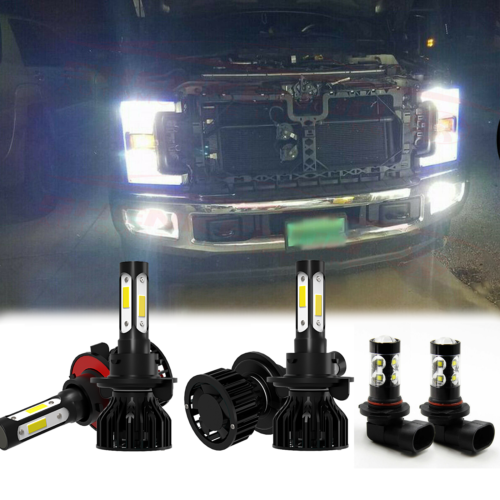 6000K White LED Headlight Fog Light Bulbs 6pcs for Ford F250 F350 2005-2019 U.S. Part One