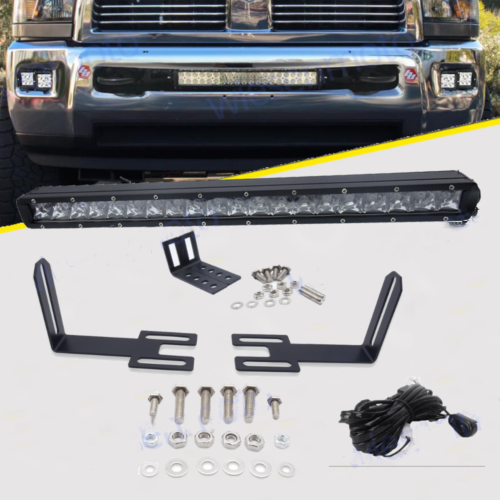 Lower Bumper 20" 100W LED Light Bar Bracket Mount for 03-UP Dodge Ram 2500/3500 U.S. Part One