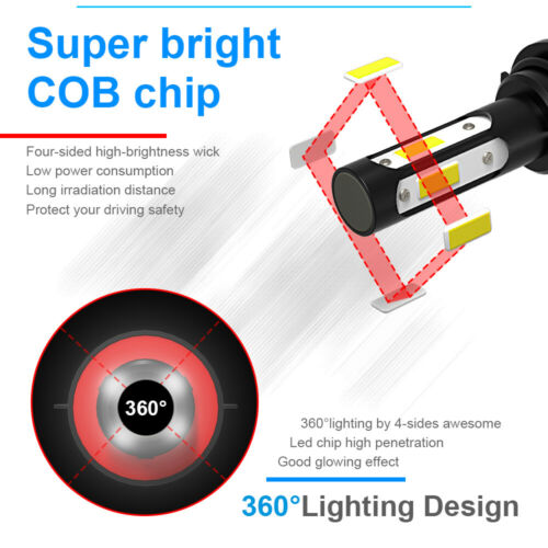 6000K White LED Headlight Fog Light Bulbs 6pcs for Ford F250 F350 2005-2019 U.S. Part One