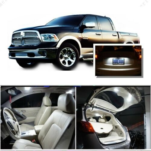 White LED Interior kit +White License Light for Dodge Ram 1500 2500 3500 2009-2016 U.S. Part One